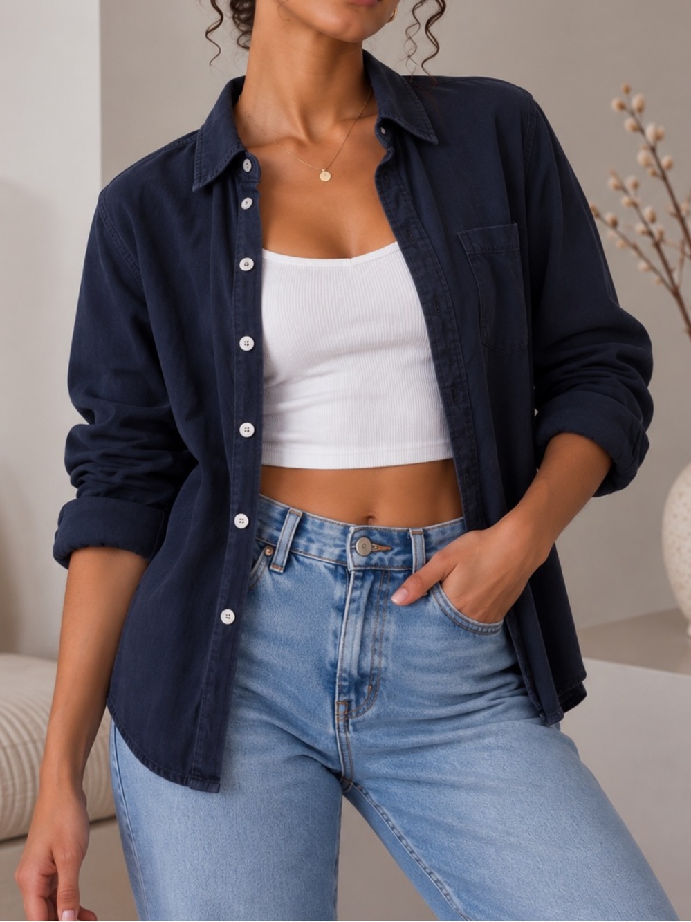 Navy Tommy Bahama Button-Up Shirt